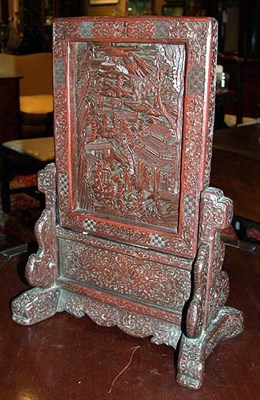 Lot 309 - Cinnabar Small Table Screen