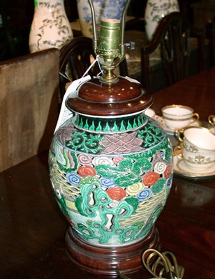 Lot 238 - Chinese Porcelain Vase Mounted as a lamp.
