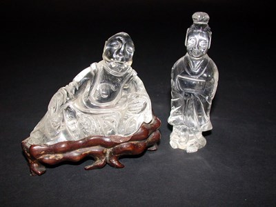 Lot 311 - Two Chinese Carved Rock Crystal Figure...