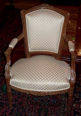 Lot 248 - Louis XVI Style Fruitwood Bergere Ivory...