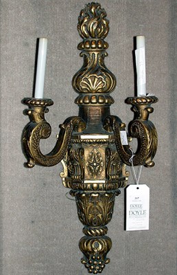 Lot 397 - Rococo Style Gilt Carved Wood Two-Light Sconce
