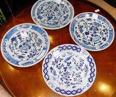 Lot 93 - Four Chinese Blue and White Porcelain Plates...