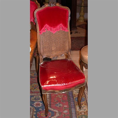 Lot 384 - Set of Six Louis XV Style Walnut Dining Chairs