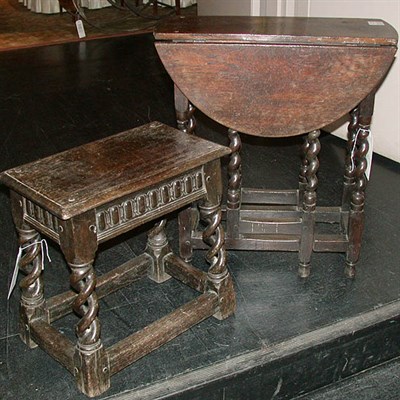 Lot 380 - Provincial George I Style Elm Drop-Leaf Side...