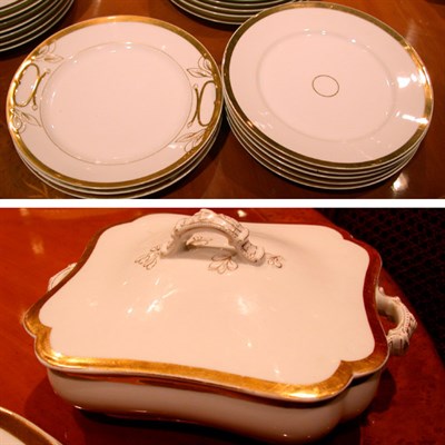 Lot 381 - Assembled Continental Gilt Decorated Porcelain...