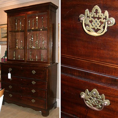 Lot 339 - George III Style Mahogany Secretary Bookcase
