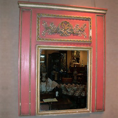Lot 690 - Louis XVI Style Painted and Parcel Gilt Mirror