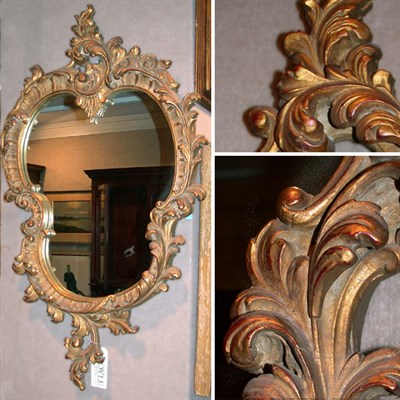 Lot 420 - Italian Rococo Style Gilt Decorated Mirror