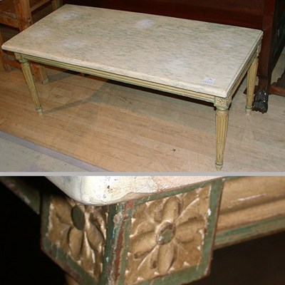 Lot 356 - Louis XVI Style Marble Top Painted Low Table