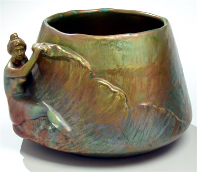 Lot 206 - Clement Massier Iridescent Glazed Cachepot...