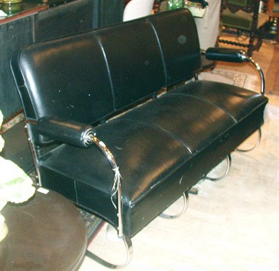 Lot 264 - Art Deco Upholstered Chrome Sofa With tubular...