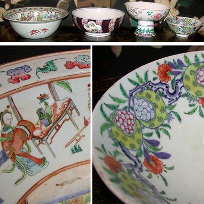 Lot 521 - Group of Four Chinese Export Polychrome...