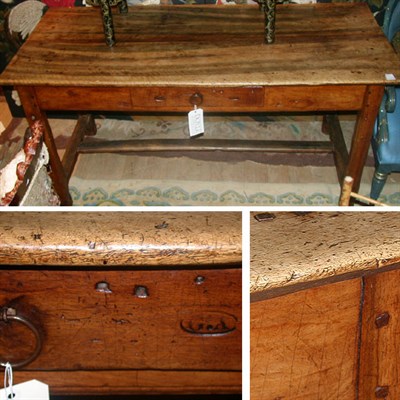 Lot 524 - Provincial Georgian Style Elm Farm Table