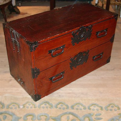 Lot 503 - Chinese Hardwood Metal Bound Chest of Drawers