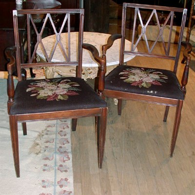 Lot 491 - Set of Eight Regency Style Needlepoint...