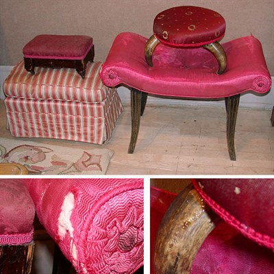 Lot 481 - Miscellaneous Group of Four Upholstered Stools
