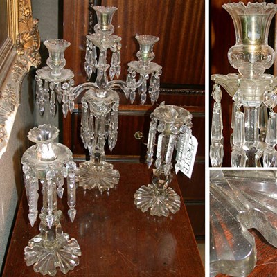 Lot 473 - Victorian Colorless Cut Glass Three-Piece...