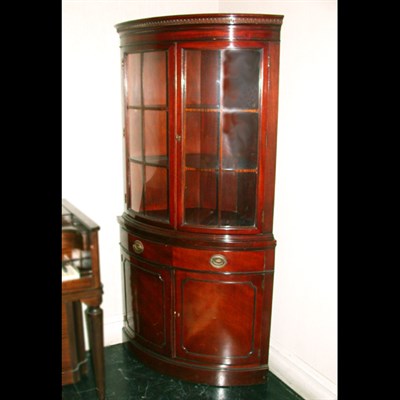 Lot 214 - Pair of Georgian Style Mahogany Corner Cabinets