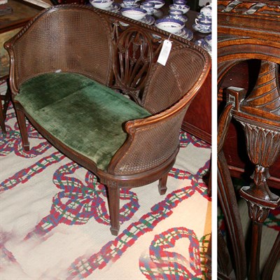 Lot 233 - Louis XVI Style Caned Walnut Settee