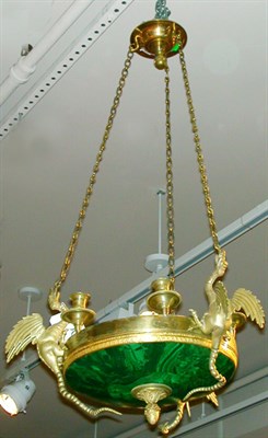 Lot 298A - Empire Style Gilt-Bronze and Malachite...
