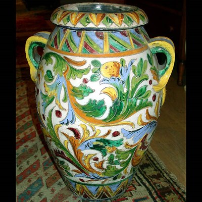 Lot 639 - Italian Faience Two-Handled Jug