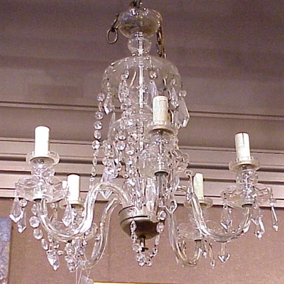 Lot 659 - Georgian Style Colorless Cut Glass Five-Light...