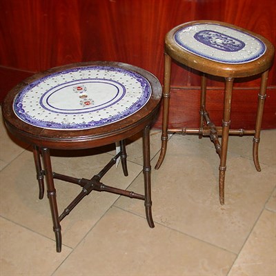 Lot 688 - Two Georgian Style Mahogany Kettle Stands Each...