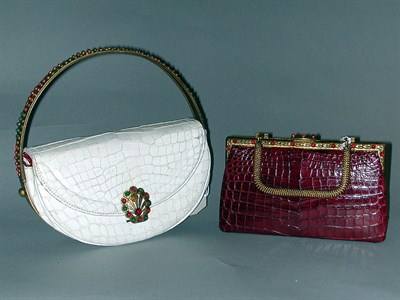 Lot 352 - Two Jacomo Alligator Evening Bags French,...
