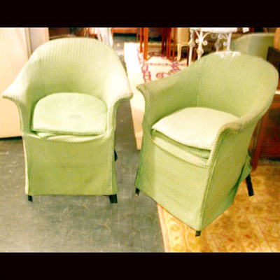 Lot 235 - Set of Four Covered Rattan Armchairs