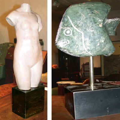 Lot 239 - Sculpture of a Nude Torso Together with a...