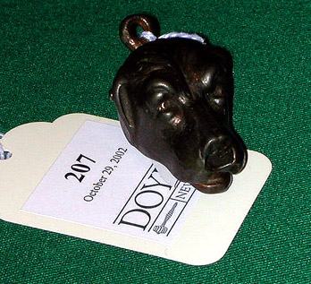 Lot 207 - Cast Iron Dog Head Cap Bomb Marked PAT APPL ......