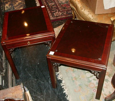 Lot 279 - Pair of Oriental Style Mahogany Low Tables