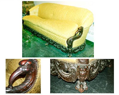 Lot 327 - Rococo Revival Upholstered Mahogany Settee