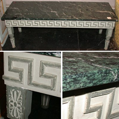 Lot 330 - Louis XVI Style Marble Top Painted Low Table