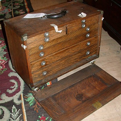 Lot 363 - Victorian Oak Spool Cabinet