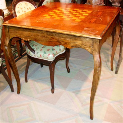 Lot 371 - Provincial Louis XV Style Oak Game Table