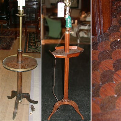 Lot 389 - Two Georgian Style Mahogany Floor Lamps