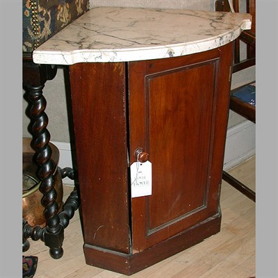 Lot 401 - Empire Style Marble Top Corner Cabinet