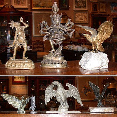 Lot 430 - Two Southeast Asian Patinated-Metal Figures...