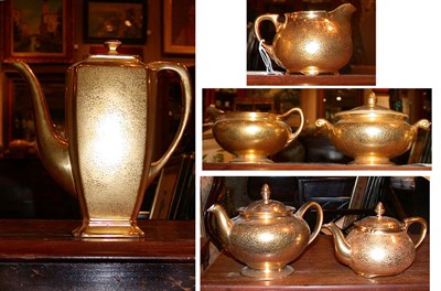 Lot 437 - Assembled Gilt Decorated Porcelain Six-Piece...