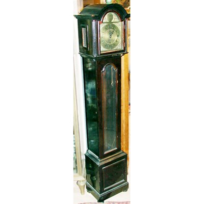 Lot 445 - Georgian Style Ebonized Grandmother's Clock