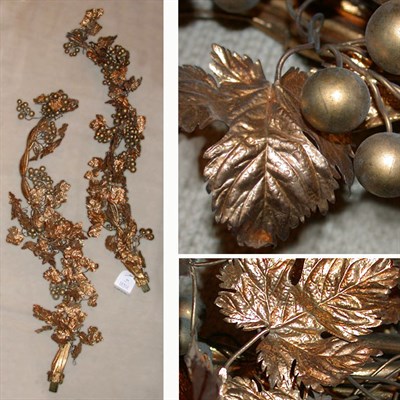 Lot 455 - Pair of Continental Gilt-Metal Wall Decorations