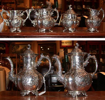 Lot 578 - English Silver Plated Six-Piece Tea and Coffee...