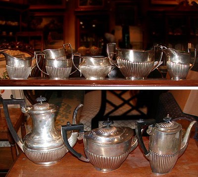 Lot 580 - Assembled Silver Plated Nine-Piece Tea and...