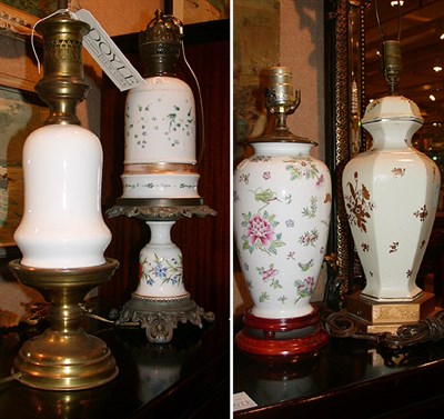Lot 467 - Miscellaneous Group of Four Porcelain Lamps