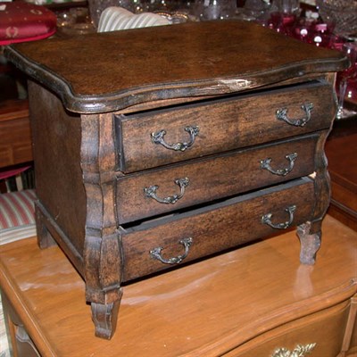 Lot 479 - Rococo Style Stained Walnut Miniature Commode