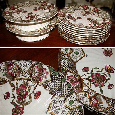 Lot 664 - English Gilt Decorated Porcelain Partial...