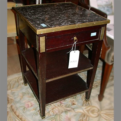 Lot 666 - Louis XVI Style Marble Top Mahogany Side Table