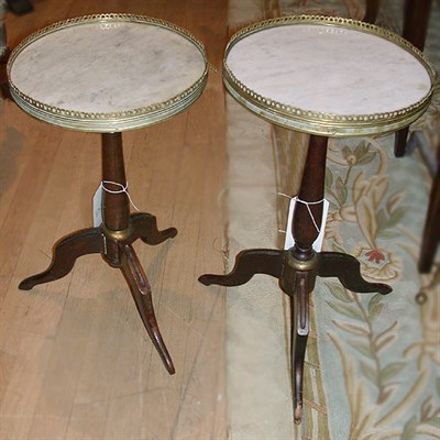 Lot 675 - Two Louis XVI Style Marble Top Mahogany Low...