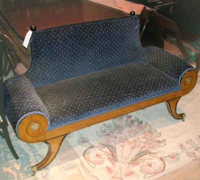 Lot 500 - Regency Style Upholstered Walnut Settee